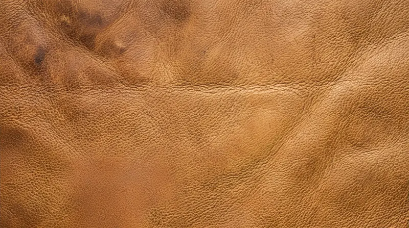 Close-up of full-grain leather showing the natural grain and creases